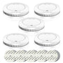 RUNIDUR Rauchmelder 5er-Set SM01 mit 10-Jahres-Batterie, weiss, flache Bauform