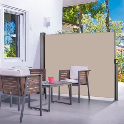 HOMEDEMO Seitenzugmarkise ausziehbar – 180x350+20cm Khaki