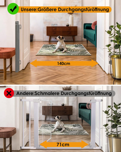 derimkcoa Treppenschutzgitter ausziehbar 0-140 cm, Grau