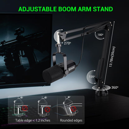 FDUCE SL40+ Dynamisches USB/XLR Mikrofon – Galgenarmständer Set