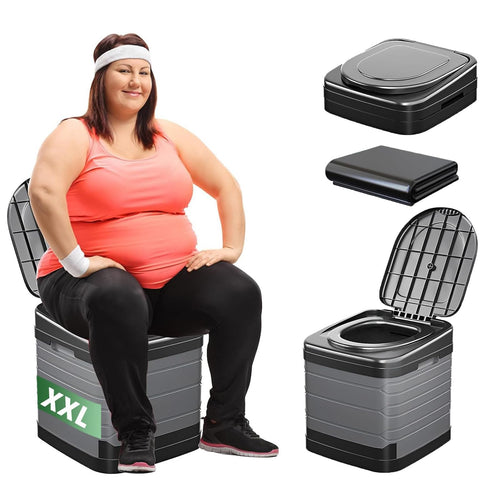 congumi Faltbare Campingtoilette XXL – Mobil, 40cm Höhe