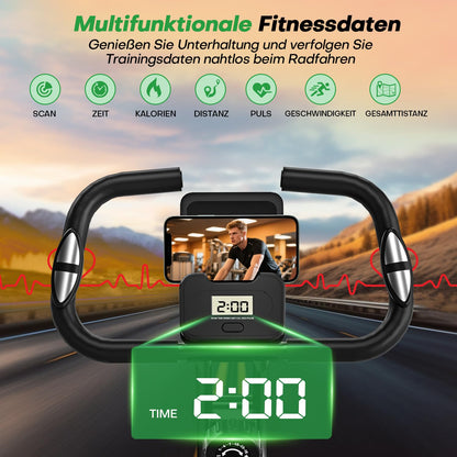 VANNECT X-Bike Heimtrainer klappbar, Ergometer bis 150 kg