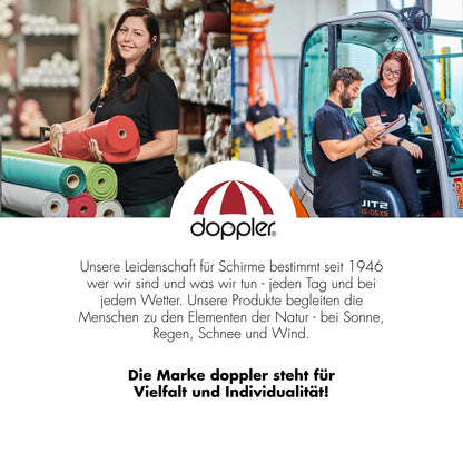 Doppler Jack Sonnenschirm 300 x 200 cm hellgrau, knickbar mit Kurbel