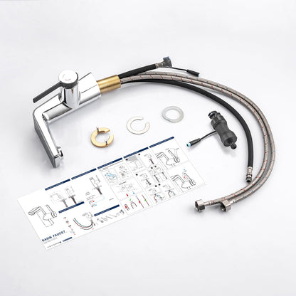 LakeBayMZC Waschtischarmatur LED Temperaturanzeige – Chrom 130mm