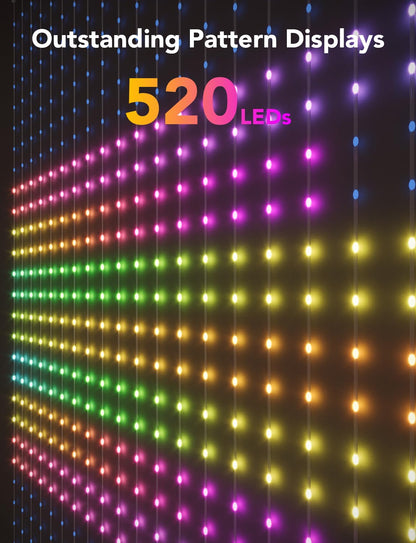 Govee Curtain Lights RGBIC LED Vorhang 520 LEDs 2x1.5m