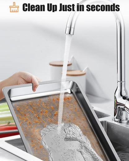 WENMILY Chafing Dish Set Warmhaltebehälter – 2x Quadrat Silber 9L