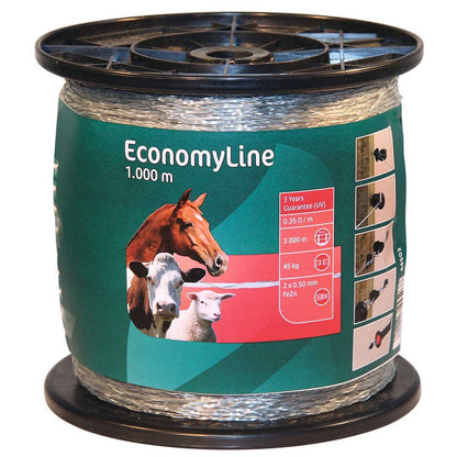 Kerbl EconomyLine Monolitze Weidezaunlitze, 1000 m, transparent