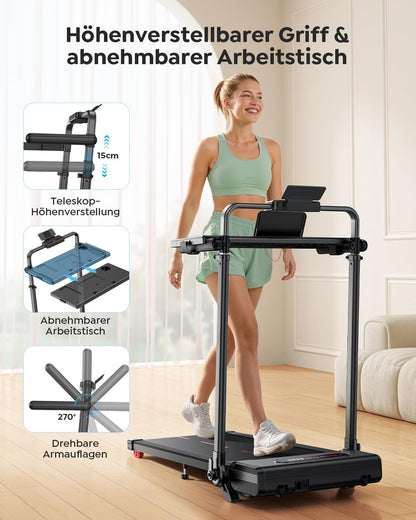 HomeTro HM5 Laufband klappbar mit Steigung, Walking Pad bis 12 km/h