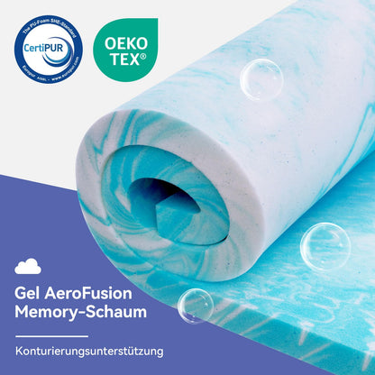 Amazon Basics Gel-Schaum Matratzen Topper 180x200cm, 7cm Weiss