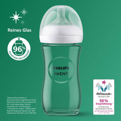 Philips AVENT Natural Response Glas Babyflaschen Geschenkset Neugeborene