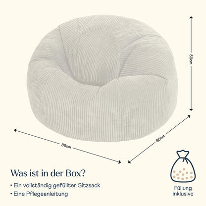 Icon Kingston Sitzsack & Lounge Sessel Cord – Beige