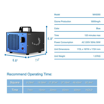 Airthereal MA5000 Ozongenerator – Geruchskiller für bis zu 300m²
