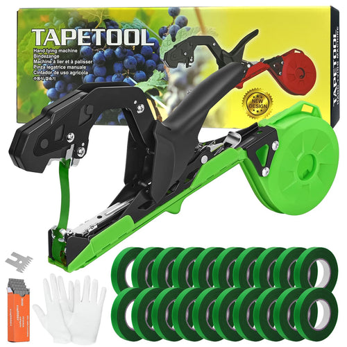 Audasi Bindezange Pflanzenbindemaschine Set mit Nägeln und Gartenband