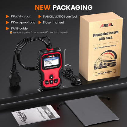 ANCEL VD500 OBD2 Diagnosegerät für VW, Audi, Skoda und Seat