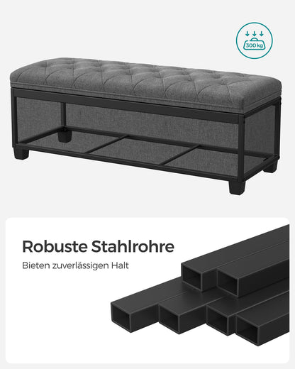 SONGMICS Sitzbank mit Stauraum LSF088G01 - dunkelgrau