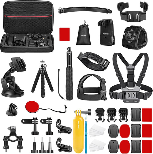 NEEWER 51-in-1 Action Kamera Zubehör Kit für GoPro, Insta360, DJI Osmo mit Aufbewahrungsbox