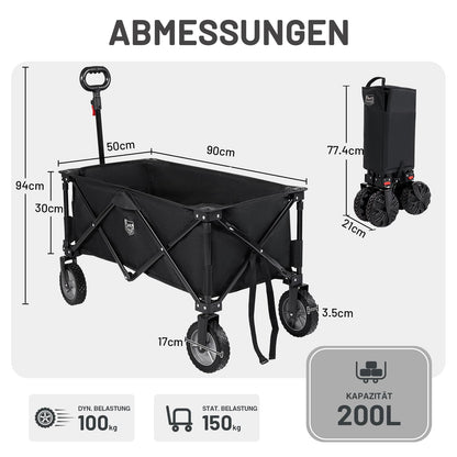 TIMBER RIDGE XXL Bollerwagen faltbar mit verstellbarem Griff