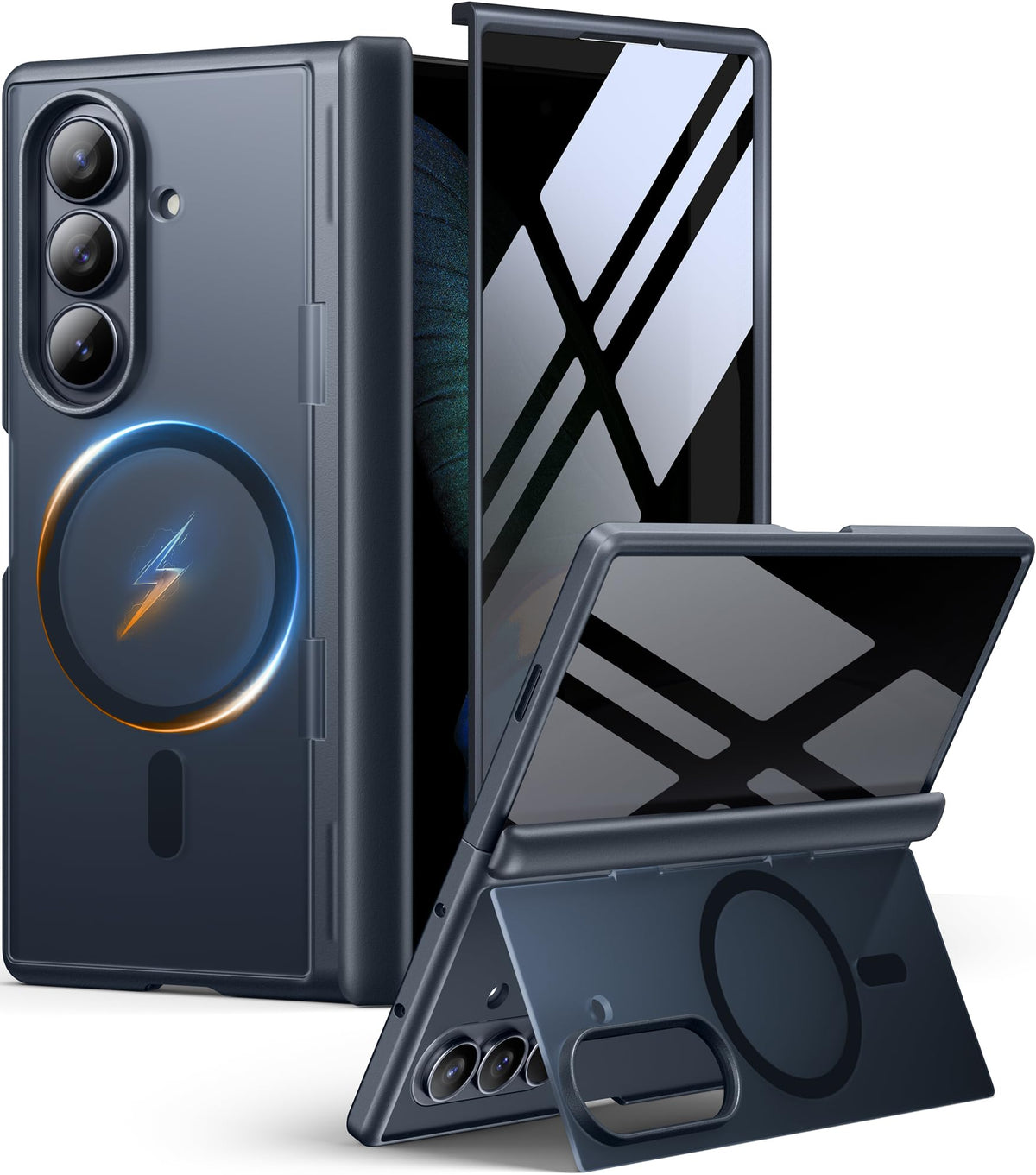 MOBOSI Samsung Galaxy Z Fold 7 Hülle mit Sichtschutz und MagSafe, schwarz, mit Ständer