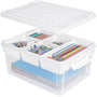 Creahaus Aufbewahrungsbox 16L mit herausnehmbarem Tablett, stapelbar