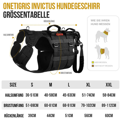 OneTigris Invictus Hundegeschirr Tragehilfe Grosse Hunde Schwarz L