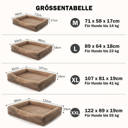 FURTIME Orthopädisches Hundebett Memory Foam XL - Braun
