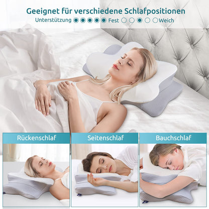 DONAMA Memory Foam Nackenkissen ergonomisch, Kopfkissen JK79