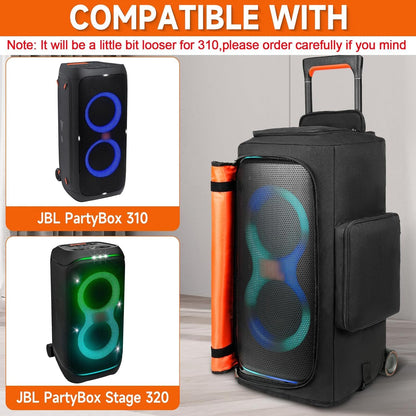 LEFOR·Z Tragetasche für JBL PartyBox Stage 320 / 310, Schwarz-Orange