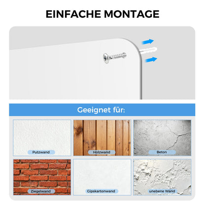 LYZZXI Magnettafel 50x80 cm, weiss – Magnetwand für Fotos und Magnete