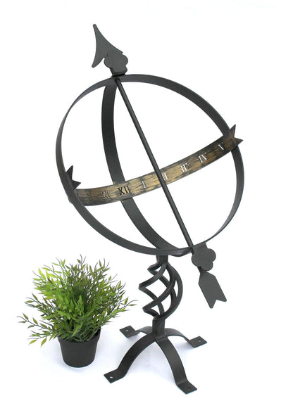 DanDiBo Sonnenuhr Garten Schwarz 70 cm Schmiedeeisen