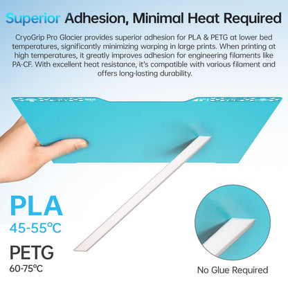 BIQU CryoGrip Pro Glacier Federstahlplatte - Bambu-Lab H2D, 355x346mm