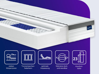 Traumnacht Exklusiv 7-Zonen 1000 TFK Matratze H4 100x200 cm