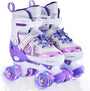 TOMSHOO Kinder-Rollschuhe, verstellbar, LED-Räder, Grösse M, Violett