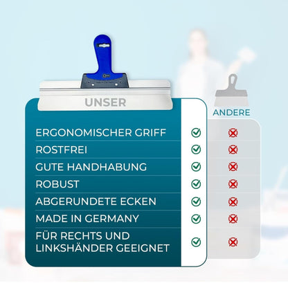 BACHSAM® Flächenspachtel Set – 25, 40, 60cm Trockenbau Werkzeug