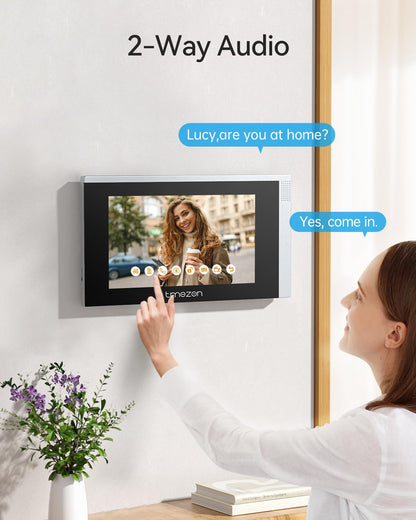 TMEZON WLAN IP 1080P Video Türsprechanlage 2-Familienhaus - 7'' Touch