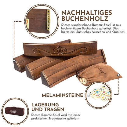 Helena Wood Art Okey Rummy Set Oval – Luxus Edition