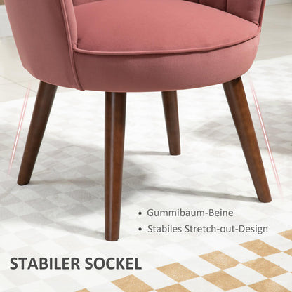 HOMCOM Esszimmerstuhl Sessel – Küche & Esszimmer Rosa