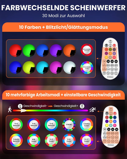MEIKEE RGB LED Strahler 25W mit Fernbedienung, IP66, 2er-Set