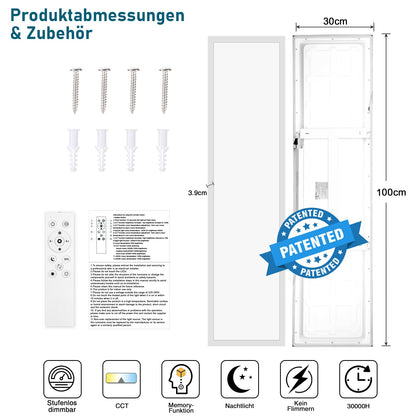 Oraymin LED Panel 120x30 Deckenleuchte - Dimmbar CCT