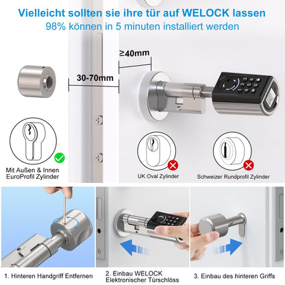 WELOCK ToucA51 Elektronisches Türschloss mit Fingerabdruck