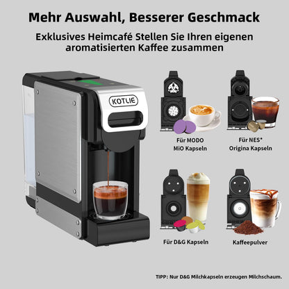 KOTLIE ST-550 Multi-Kapsel Kaffeemaschine 4-in-1, 19 Bar