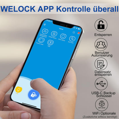 WELOCK ToucA51 Elektronisches Türschloss – Fingerabdruck Smart Lock