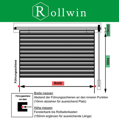 Rollwin PVC-Rolladenpanzer nach Mass mit Hohlkammerlamellen