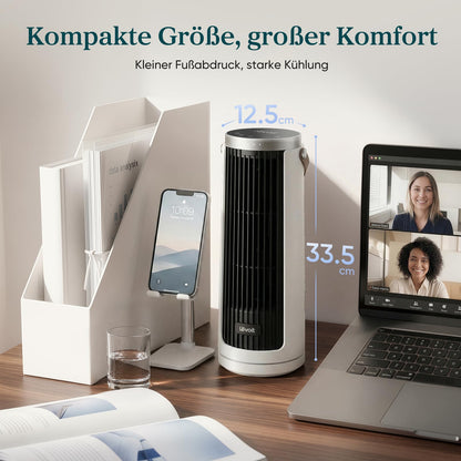 Levoit Turmventilator LTF-F132-WEU, kompakt, DC-Motor, Mondweiss