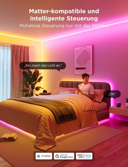 Govee Neon LED Streifen RGBIC 5M für Sockelleiste – Matter