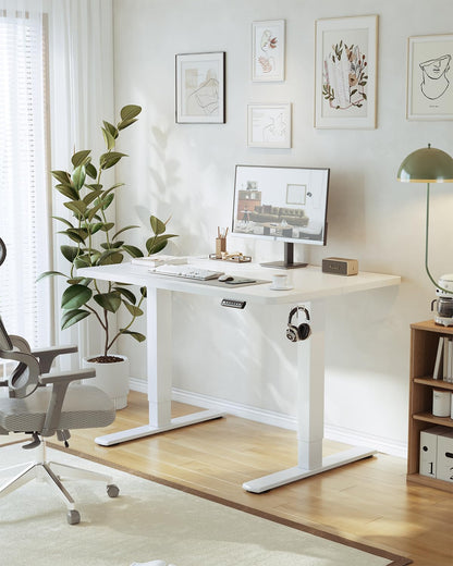 JUMMICO Elektrischer Steh-Sitz Schreibtisch 100x60cm Weiss USB