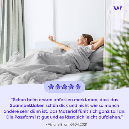 Wolkenfeld Frida Spannbettlaken 200x220–220x240 cm Baumwolle weiss