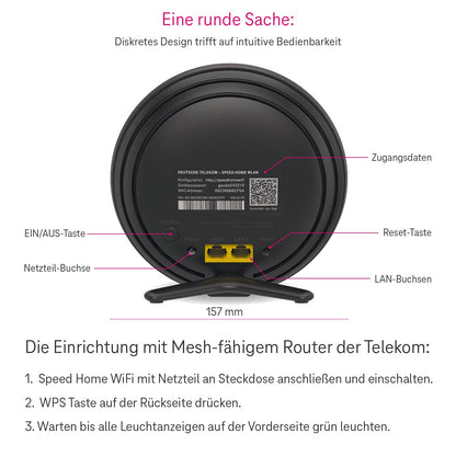 Deutsche Telekom Speedport Smart 4R Mesh Set – 1 Speed Home WLAN Repeater