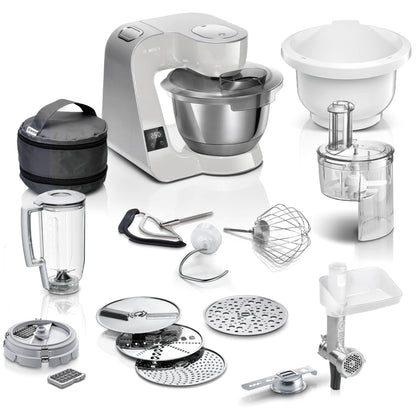 Bosch Küchenmaschine MUM5 MUM5XL72 mit Waage Grau/Silber. Kompaktes Gerät zum Rühren, Kneten und Wiegen von Zutaten.