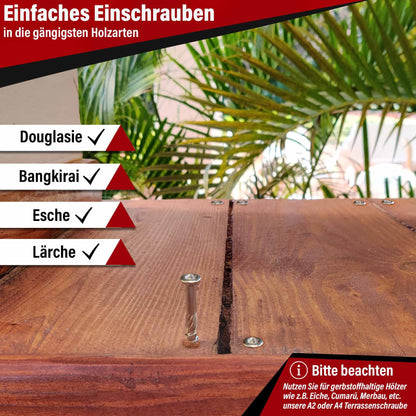 SCREW REBEL Terrassenschrauben 5 x 60 mm Edelstahl C1, 500 Stück