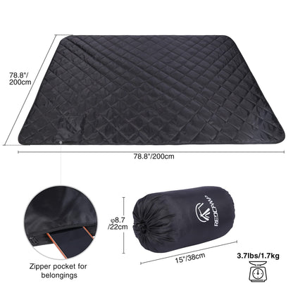 REDCAMP Campingdecke mit Sherpa-Futter, winddicht, 200 x 200 cm